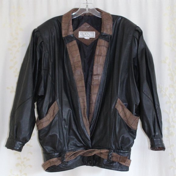 Avanti Jackets & Coats Vintage 98s Avanti Blackbrown Leather Jacket